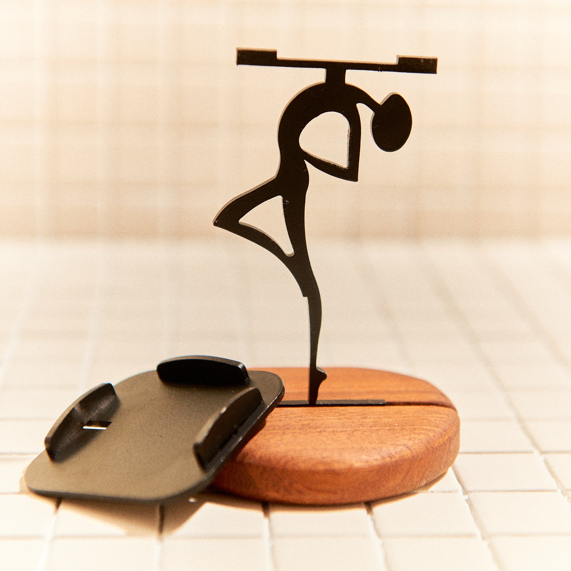 Close-up of handcrafted alien candle holder, elegant cosmic decor.