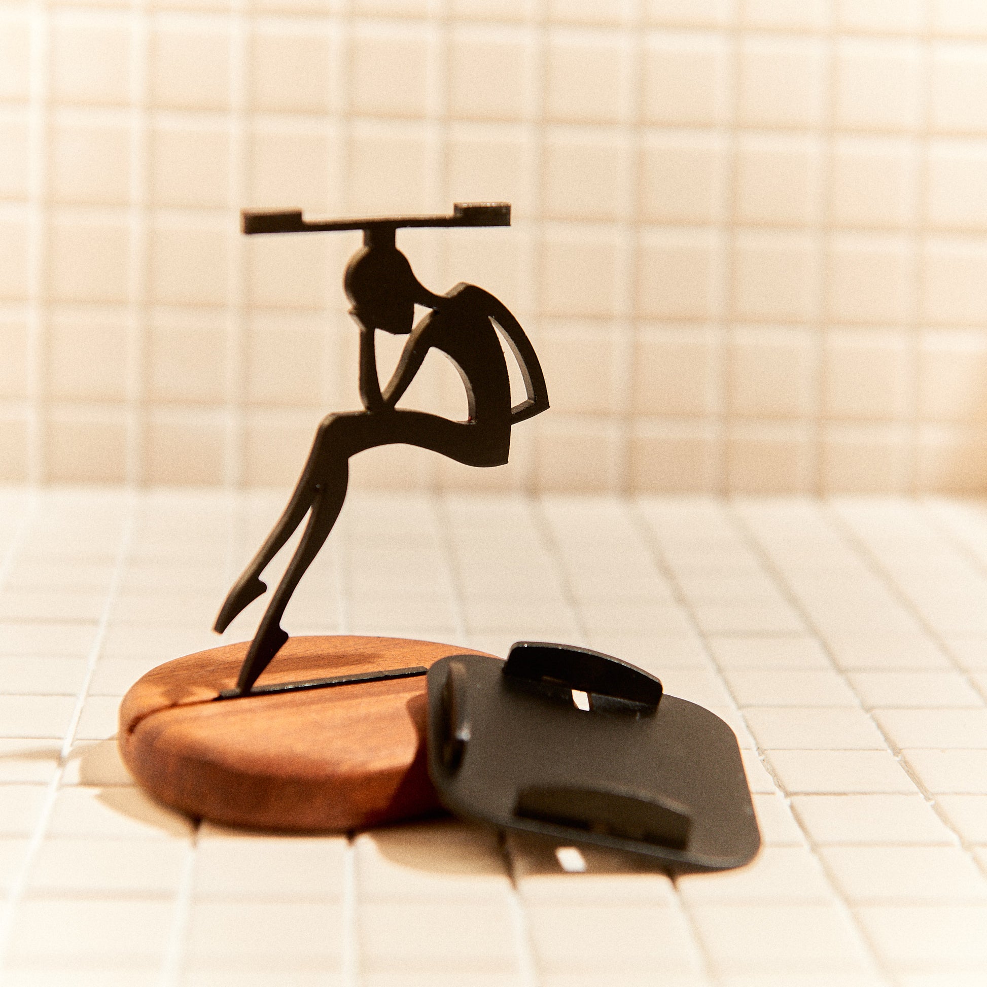 Close-up of alien-inspired candle holder, symbol of reflection and calm.